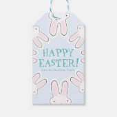 Happy Easter bleek blauwe schattige bundeltjes aan Cadeaulabel (Voorkant)