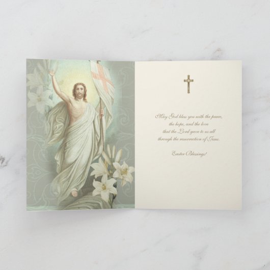Happy Easter Blessings Prayer Reurrection  Feestdagen Kaart (Binnen)