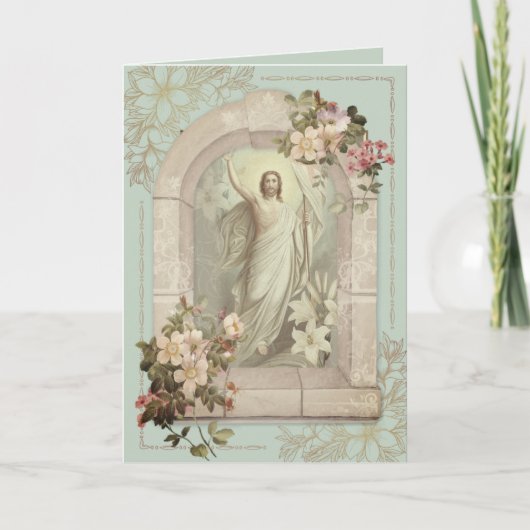 Happy Easter Blessings Prayer Reurrection  Feestdagen Kaart (Voorkant)