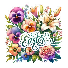 Happy Easter Bloemen Groet Springtime Fun Ronde Sticker