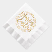 Happy Easter Bloemenkrans Elegant Script Folie Servetten (Rechts)