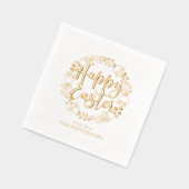 Happy Easter Bloemenkrans gepersonaliseerde naam Folie Servetten (Links)