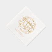 Happy Easter Bloemenkrans gepersonaliseerde naam Folie Servetten (Rechts)