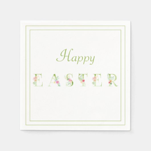 Happy Easter bloemenprint Servet (Voorkant)