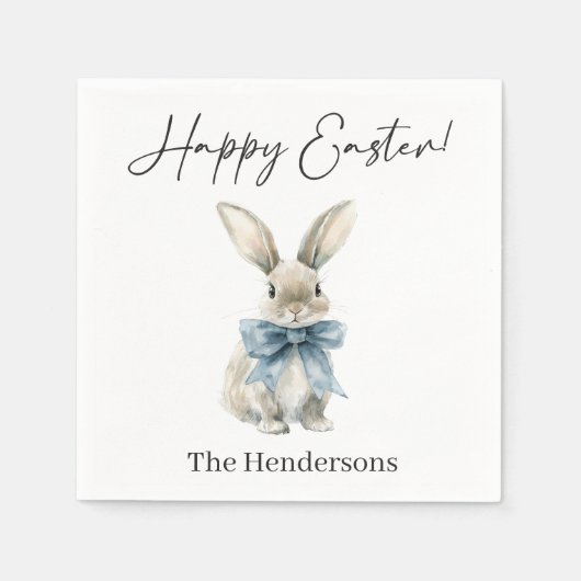Happy Easter Blue Bunny Servet (Voorkant)