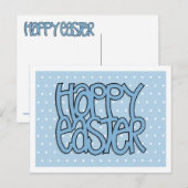 Happy Easter blue dot Briefkaart (Voorkant / Achterkant)