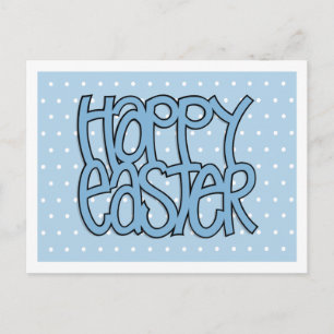 Happy Easter blue dot Briefkaart