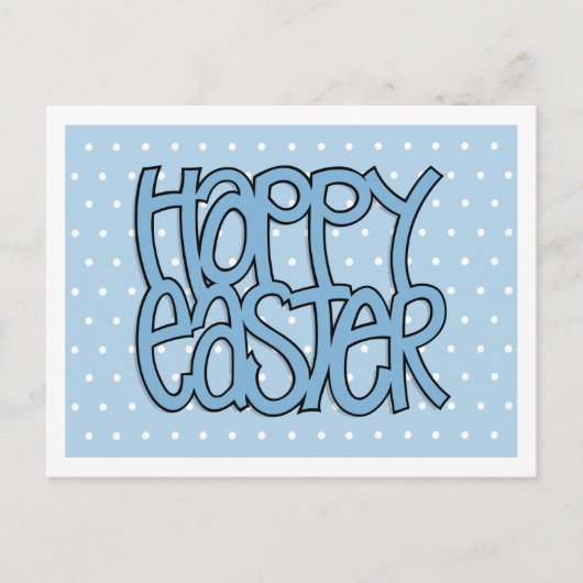 Happy Easter blue dot Briefkaart (Voorkant)
