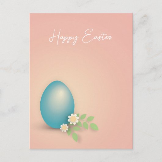 Happy Easter Blue Egg in roze Briefkaart (Voorkant)