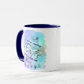 Happy Easter Blue Paars Calligraphy Illustration Mok (Voorkant links)