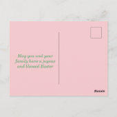 Happy Easter Blue Pink Green Egg Groet Briefkaart (Achterkant)