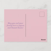 Happy Easter Blue Roze Paarse Decorated Eggs Briefkaart (Achterkant)