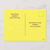 Happy Easter Blue Sky Cross - aangepaste naam geel Feestdagenkaart (Achterkant)