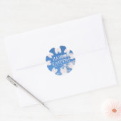 Happy Easter Blue sky leuke piepende bunnies grapp Ronde Sticker (Envelop)