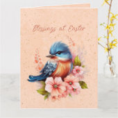 Happy Easter Bluebird Kaart (Gele Bloem)