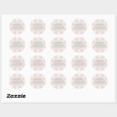 Happy Easter blush roze aangepaste schattige brood Ronde Sticker (Vel)