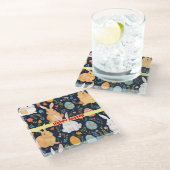 Happy Easter Boho Bunny Collectie Glazen Onderzetter (Schuin)