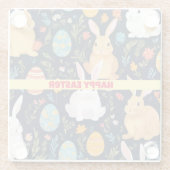 Happy Easter Boho Bunny Collectie Glazen Onderzetter (Achterkant)