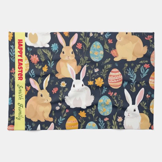 Happy Easter Boho Bunny Collectie Theedoek (Horizontaal)