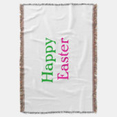 Happy easter boho groen roze kinder naam toevoegen deken (Voorkant Verticaal)