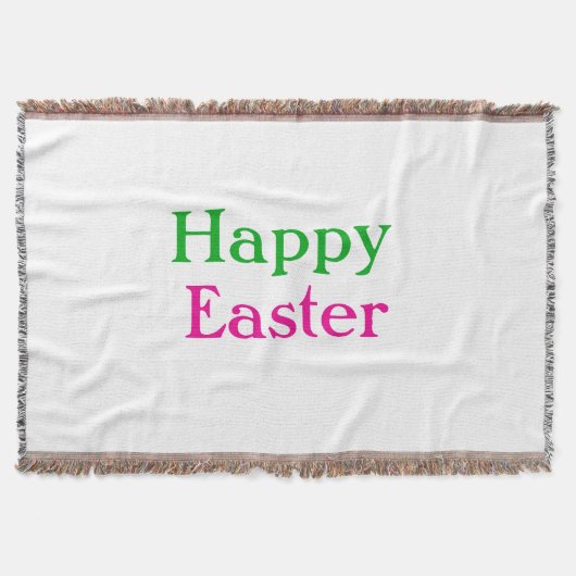 Happy easter boho groen roze kinder naam toevoegen deken (Voorkant)