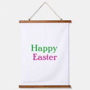 Happy easter boho groen roze kinder naam toevoegen hangend wandkleed