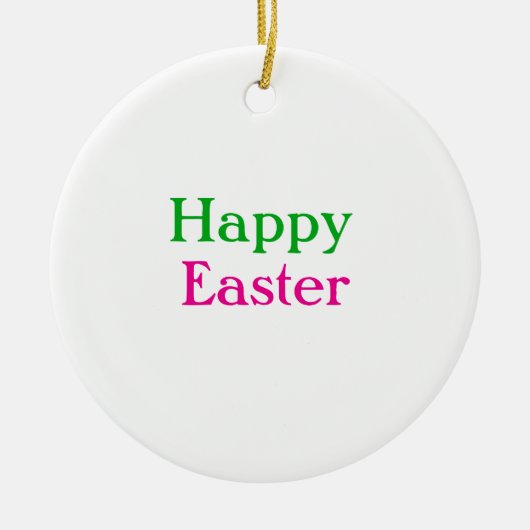 Happy easter boho groen roze kinder naam toevoegen keramisch ornament (Voorkant)