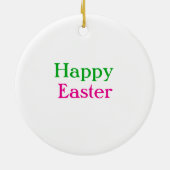 Happy easter boho groen roze kinder naam toevoegen keramisch ornament (Achterkant)