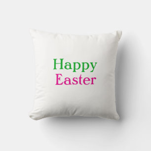 Happy easter boho groen roze kinder naam toevoegen kussen