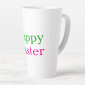 Happy easter boho groen roze kinder naam toevoegen latte mok (Rechterhoek)