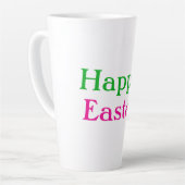 Happy easter boho groen roze kinder naam toevoegen latte mok (Linkerhoek)