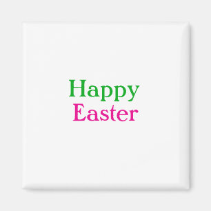 Happy easter boho groen roze kinder naam toevoegen magneet