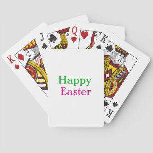 Happy easter boho groen roze kinder naam toevoegen pokerkaarten