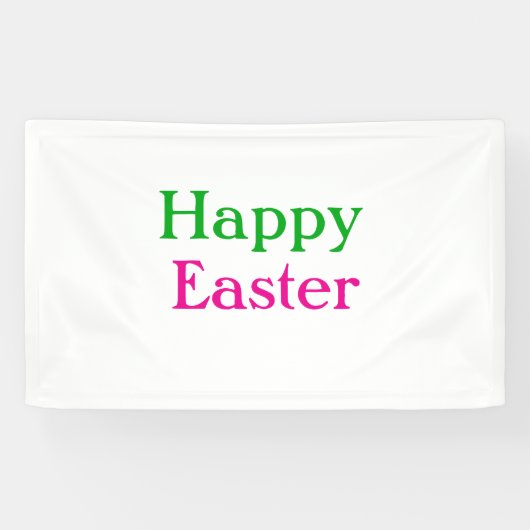 Happy easter boho groen roze kinder naam toevoegen spandoek (Horizontaal)