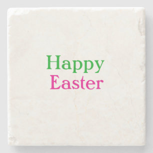 Happy easter boho groen roze kinder naam toevoegen stenen onderzetter