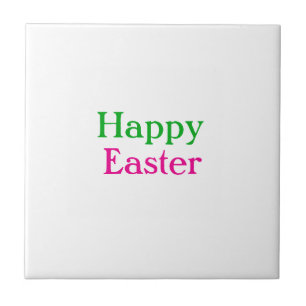 Happy easter boho groen roze kinder naam toevoegen tegeltje