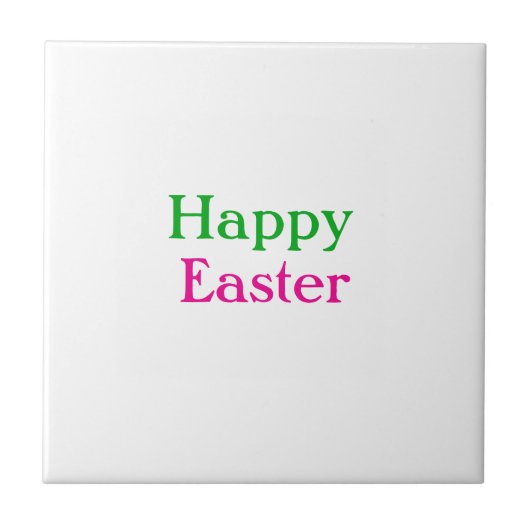 Happy easter boho groen roze kinder naam toevoegen tegeltje (Voorkant)