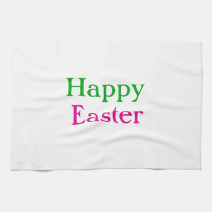 Happy easter boho groen roze kinder naam toevoegen theedoek