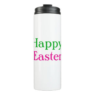 Happy easter boho groen roze kinder naam toevoegen thermosbeker