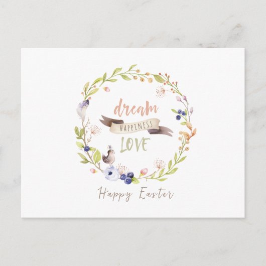 Happy Easter Boho Waterverf Briefkaart (Voorkant)