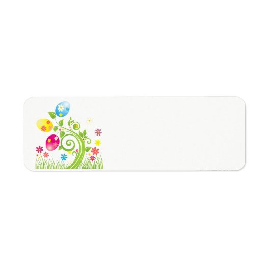 Happy easter-boom met decoratieve eieren etiket (Voorkant)