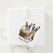Happy Easter Boston Terrier Dogs Bedankjes Labels (In situ)