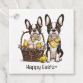 Happy Easter Boston Terrier Dogs Bedankjes Labels (Voorkant)