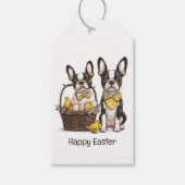 Happy Easter Boston Terrier Dogs Cadeaulabel (Voorkant)