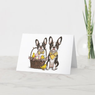 Happy Easter Boston Terrier Dogs Feestdagen Kaart