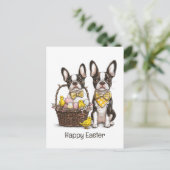 Happy Easter Boston Terrier Dogs Feestdagenkaart (Staand voorkant)
