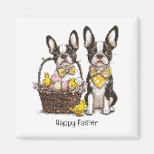 Happy Easter Boston Terrier Dogs Magneet (Voorkant)