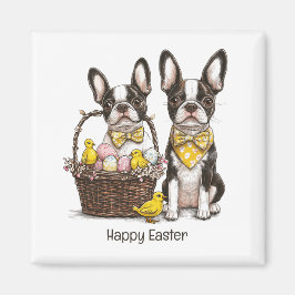 Happy Easter Boston Terrier Dogs Magneet