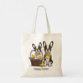 Happy Easter Boston Terrier Dogs Tote Bag (Achterkant)