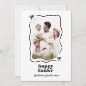 Happy Easter Bow Lijst Foto Feestdagenkaart (Voorkant)